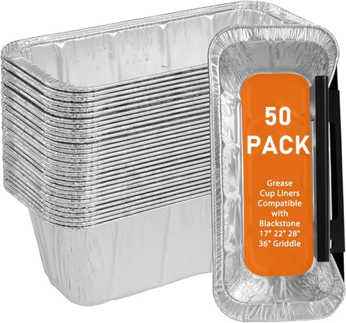 Vista 7 de Accesorios para plancha compatibles con Blackstone Griddle – Forros desechables de papel de aluminio para recogedor de grasa para Blackstone 17, 22