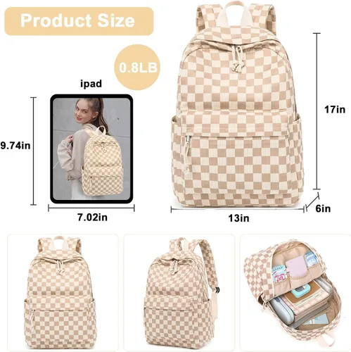 Vista 18 de Bluboon Juego de mochila para adolescentes, mochila escolar para niñas, lonchera y lápices, bolsas para estudiantes, 3 en 1