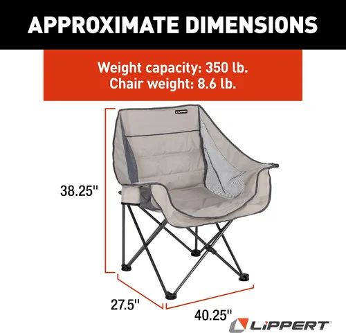 Vista 2 de Lippert - Silla de camping acolchada doble ancha con bolsa de transporte (2021000207)