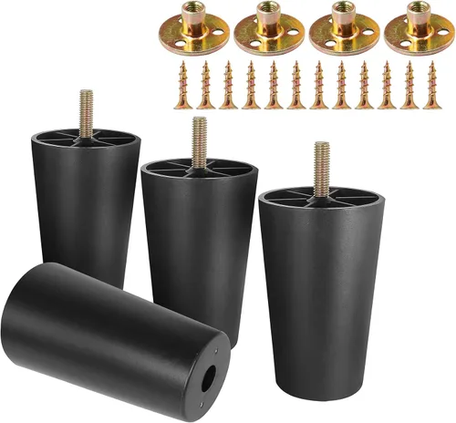 Vista 14 de 4 patas de sofá de plástico de 1-1/2 pulgadas con tuerca de placa, perno M8-1.25, ensanchar