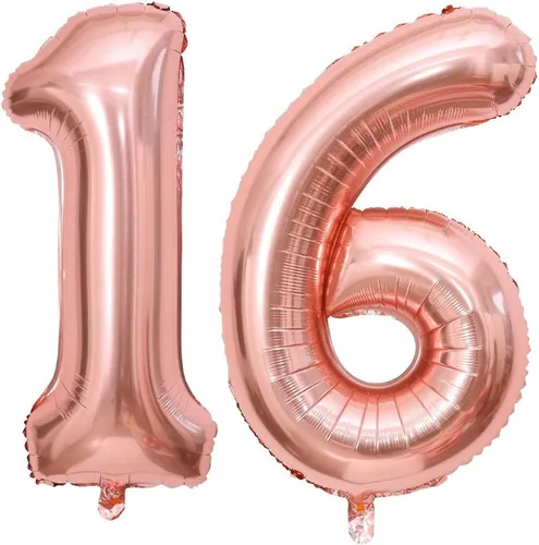 Vista 14 de Globos gigantes de número 10 de 40 pulgadas en oro rosa, 10 globos de oro rosa para cumpleaños, globos de 10 para décimo cumpleaños, aniversario