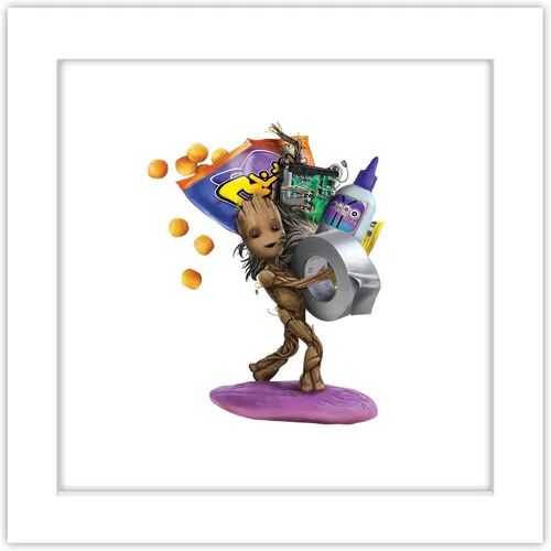 Vista 9 de Trends International Gallery Pops Marvel I Am Groot - Póster de pared de Baby Groot Snacks, 12.00 x 12.00 pulgadas, versión de marco negro