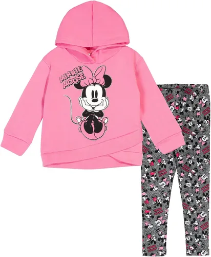 Vista 5 de Disney - Conjunto de sudadera con capucha y leggings de vellón de Minnie Mouse y Mickey Mouse para niños pequeños y grandes