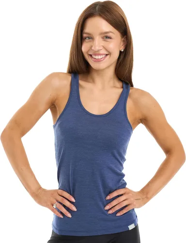 Vista 27 de 100% Merino Wool Tank Top Women - Active Sleeveless Undershirt Base Layer Denim Cuello Alto