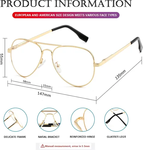 Vista 7 de PORADAY - Lentes de sol polarizados para hombres y mujeres con estilo aviador, armazón de metal, 100% protección UV400, 58 mm