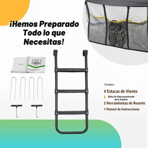 Vista 8 de Exacme Trampolín Rectangular de 7 x 10, 8 x 12, 9 x 14 Pies para Niños, Aberturas de Cerramiento Dobles, Trampolín Rectangular Pequeño para Gris