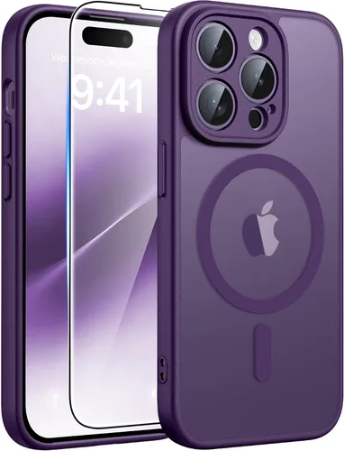 Vista 114 de FNTCASE Funda para iPhone 17 Pro: Fundas delgadas translúcidas de color azul claro compatibles con MagSafe, protección completa de la cámara