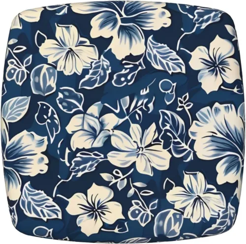 Vista 11 de Fundas de asiento cuadradas para silla de comedor con girasoles azules vintage, de 16.9 pulgadas, dos piezas, funda de cojín elástica ajustable