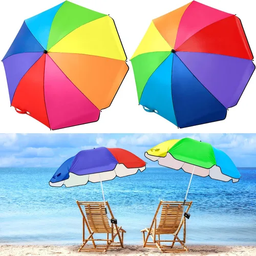Vista 18 de Buryeah Paraguas automático para silla con abrazadera universal de 44 pulgadas, UPF 50+, abrazadera portátil en silla de playa, sombrilla ajustable