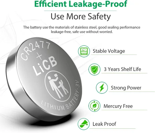 Vista 11 de LiCB CR2477 - Batería de litio de 3 V (paquete de 10)