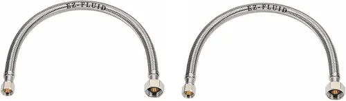 Vista 6 de EZ-Fluid (1) Línea de suministro de agua de 9 pulgadas, Fip de 1/2 pulgadas x 3/8 pulgadas Comp LF, tuercas de latón, conector de línea