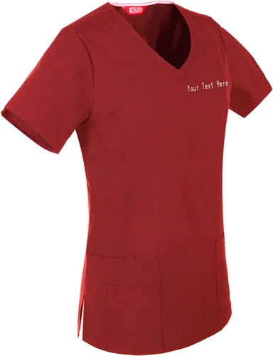 Vista 10 de Camiseta médica bordada para mujer personalizada con tu texto Manzana Verde (Apple Green)