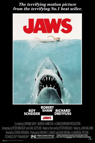 Vista 6 de Scorpio Posters Jaws - Mini póster de película, con licencia oficial, 11 x 17 pulgadas, con soporte para póster de madera negra
