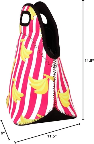 Vista 8 de Wrapables® Bolsa de almuerzo de neopreno aislada, plátanos