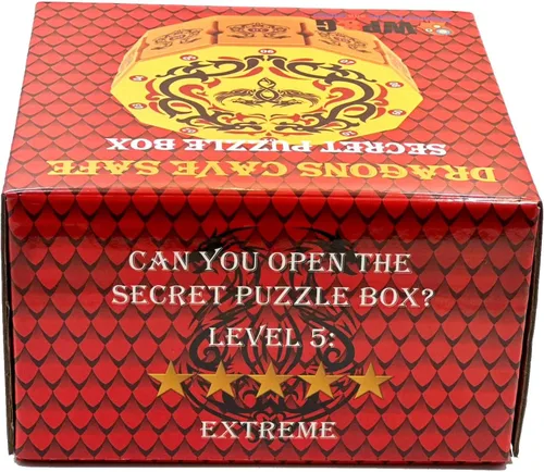 Vista 8 de Dragons Cave Safe Secret - Caja de rompecabezas con cerradura IQ de madera para dinero y regalo