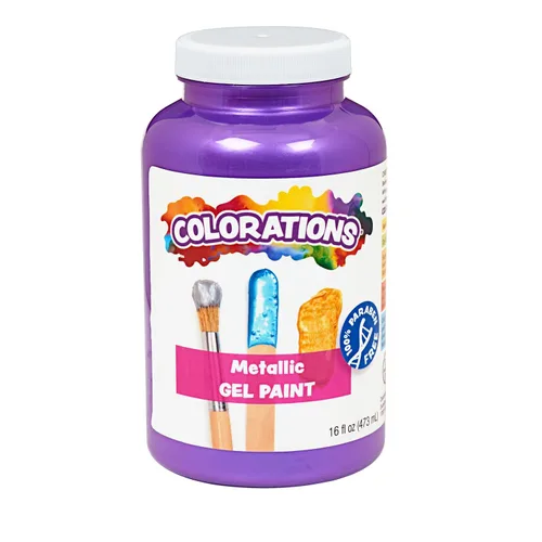 Vista 10 de Colorations Pinturas de Témpera en Gel Metálicas, 16 oz, 8 Colores, Pintura No Tóxica, Pintura para Manualidades, Pintura para Niños, Pintura