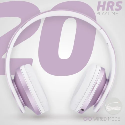 Vista 6 de PowerLocus Auriculares Bluetooth sobre la oreja, auriculares inalámbricos con micrófono, auriculares plegables, orejeras de espuma viscoelástica