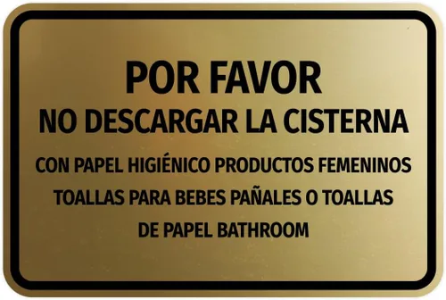 Vista 14 de Signs ByLITA Classic Framed Por favor No Descargar la Cisterna Con Papel higiénico Productos Femeninos Toallas Para Bebes Pañales o Toallas De Papel