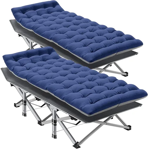 Vista 38 de LILYPELLE Catre de Camping Plegable, Catres de Dormir Extra Anchos de Servicio Pesado con Bolsa de Transporte, Catres de Campamento de Viaje Azul