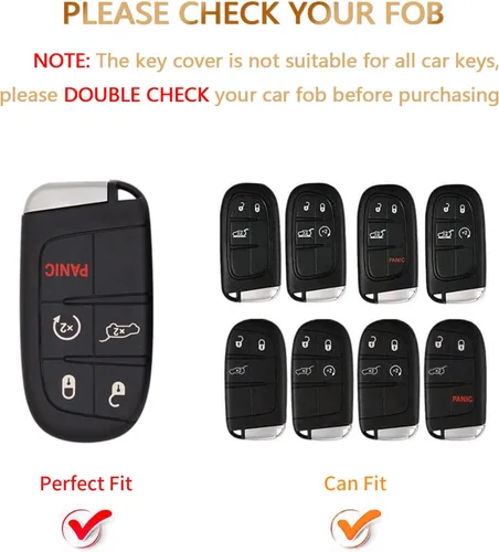 Vista 2 de OFFCURVE para Jeep Dodge Funda para Llavero, Funda de Protección de TPU Blanda Compatible con Jeep Grand Cherokee Renegade Chrysler 200 300 Dodge
