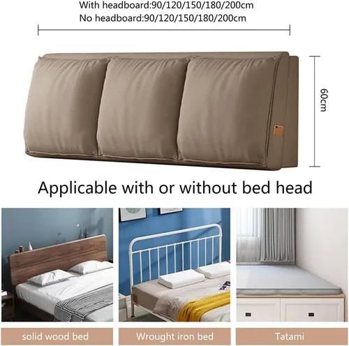 Vista 4 de Almohada de respaldo para cabecero grande, almohada de lectura triangular para cama de tamaño matrimonial individual queen, cojín de apoyo perfecto