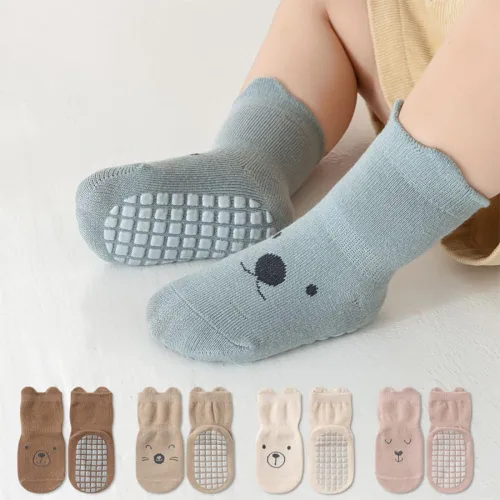 Vista 2 de Calcetines de algodón antideslizantes para bebés y niñas, 8 pares