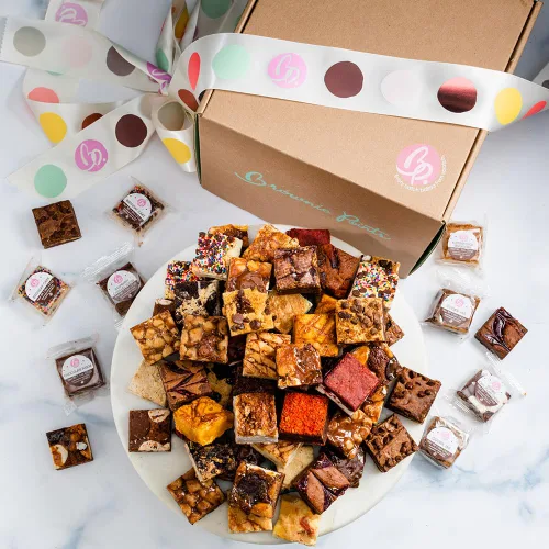 Vista 12 de Brownie Points Brownies para bebé, 75 ingredientes envueltos individualmente, ingredientes finos y frescos, caja de regalo y cestas de regalo