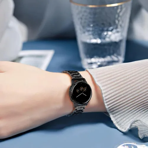 Vista 4 de Vivoactive - Correa de metal 4S, Venu 3S/2S, compatible con correas de reloj Fossil de 0.709 in, correa de acero inoxidable esmaltado compatible