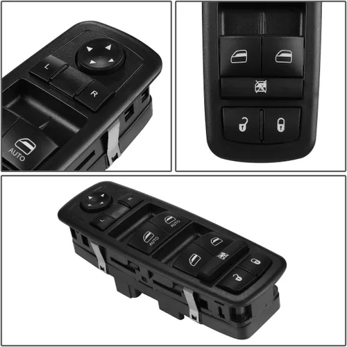 Vista 4 de Auto Dynasty Interruptor de control de ventana eléctrica maestro del lado del conductor de estilo OE compatible con Dodge Ram Truck 1500-3500 Crew