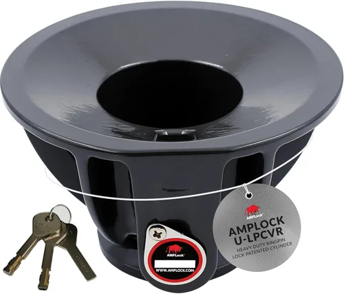 Vista 7 de AMPLock - U-PLS - Cerradura de pasador King fuerte de 1 cilindro para semirremolque y quinta rueda - Cerradura de enganche antirrobo para remolque