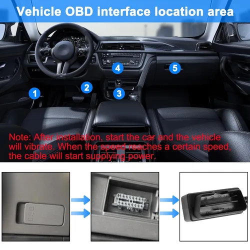 Vista 7 de XMSJSIY Cable de alimentación OBD para cámara de tablero tipo C OBD2 adaptador de cable de alimentación Cable de carga de cable duro con conector