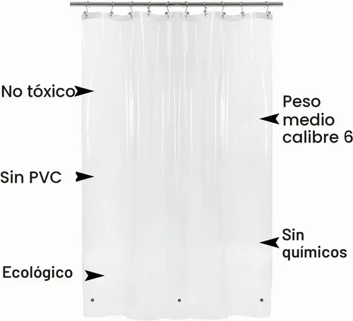 Vista 4 de Barossa Design - Forro de cortina estrecho de PEVA para ducha, con 3 imanes, impermeable, para cabina de baño pequeña, sin PVC, ojales metálicos