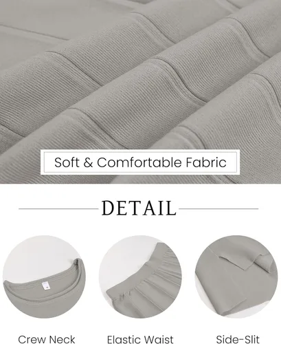 Vista 6 de Conjuntos de 2 piezas para mujer, conjuntos de suéter, chaleco de punto, pantalones de cintura elástica