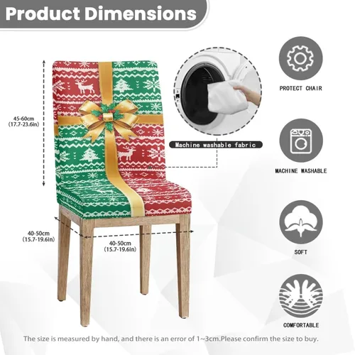 Vista 8 de Rnyleeg Juego de 1 fundas para sillas de comedor de Navidad, fundas para sillas de comedor, diseño étnico, diseño étnico, suave, lavable, para Arco