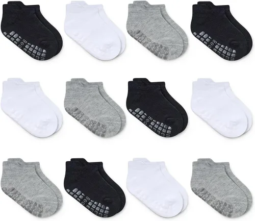 Vista 9 de Calcetines tobilleros antideslizantes para bebés con agarraderas para caminar de 0 meses a 7 años