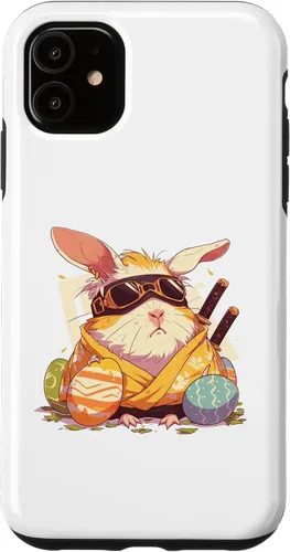 Vista 5 de iPhone 15 coloridos huevos de Pascua caza Ninja conejillo de indias con orejas de conejo