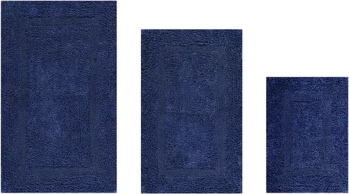 Vista 537 de Better Trends - Juego de 2 alfombras de baño 100% algodón, extra suaves, con borlas, de 17" x 24", alfombra de baño superabsorbente y reversible
