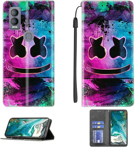 Vista 40 de Aroepurt Funda para UMIDIGI G1 Plus compatible con UMIDIGI G1 Plus Funda para teléfono Funda de piel sintética con función atril magnética CPT15