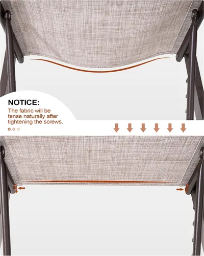 Vista 6 de Crestlive Products Sillas de salón exteriores, Sillas de aluminio para piscina, Tumbona reclinable ajustable de cinco posiciones para bronceado Beige