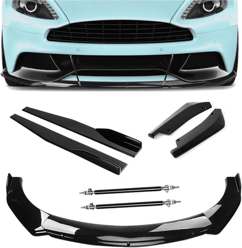 Vista 9 de Kit de Carrocería Universal para Alerón de Labio de Parachoques Delantero + Extensión de Falda Lateral de 2M / 86.6" + Kit de Carrocería de Panel