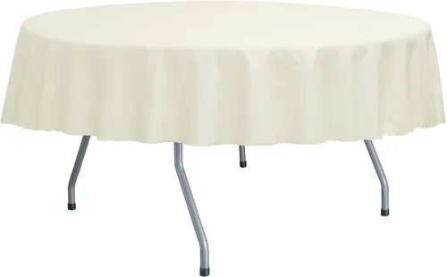 Vista 26 de Ultimate Textile Poly-Cotton Twill 60-Inch Round Tablecloth - Fits Tables Smaller Than 60-Inches in Diameter, Navy Blue