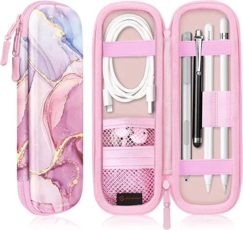 Vista 10 de Fintie - Funda de piel sintética para Apple Pencil Pro, USB-C/1ª/2ª generación Lightweight Protective Bag, Anti-Scratch, Fits Pen, USB Cable &