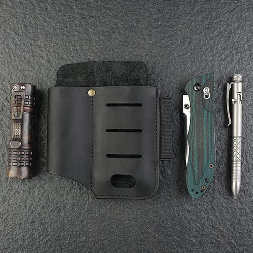 Vista 6 de VIPERADE PJ15 Funda multiherramienta para cinturón, funda de linterna de cuero, organizador de cinturón EDC, organizador de bolsillo EDC de cuero