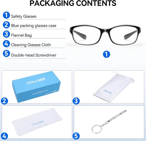 Vista 7 de Dollger Safety Glasses With Progressive Reading Lens and Blue Light Eye Protection Safety Goggles