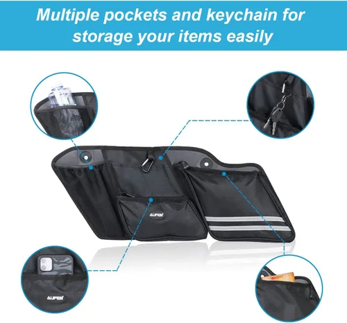 Vista 3 de AUFER Organizadores de alforjas de motocicleta para lado izquierdo y derecho, bolsas de almacenamiento, bolsa organizadora compatible con Touring