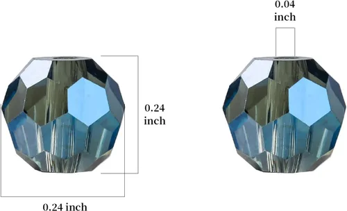 Vista 2 de 450 cuentas de cristal redondas ámbar de 0.236 in para la fabricación de joyas