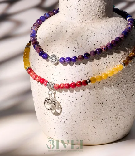 Vista 3 de Bivei Collar de cuentas de Mala, 108 pulseras largas con cuentas de perlas auténticas, cuentas de oración de Mala de loto y Buda, collar
