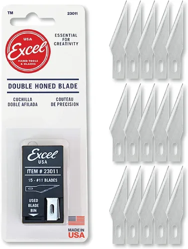 Vista 4 de Excel Blades #11 Paquete de 15 cuchillas de repuesto para cuchillos artesanales con dispensador