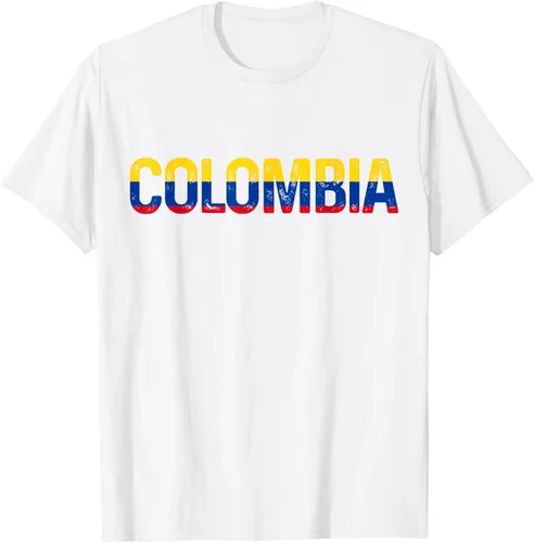 Vista 3 de Camiseta Vintage Pride de la bandera colombiana de Colombia, Negro
