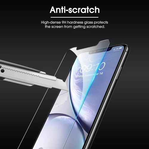 Vista 2 de OMOTON Paquete de 3 protectores de pantalla diseñados para iPhone 11 y iPhone XR (6.1 pulgadas), protección de vidrio templado mejorada, compatible